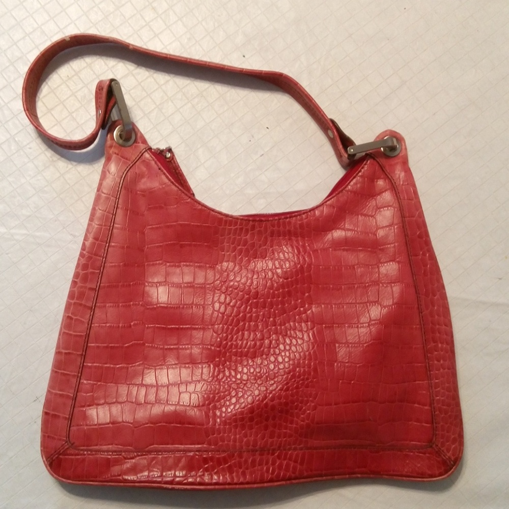 Kenneth Cole New York red leather snake skin purse